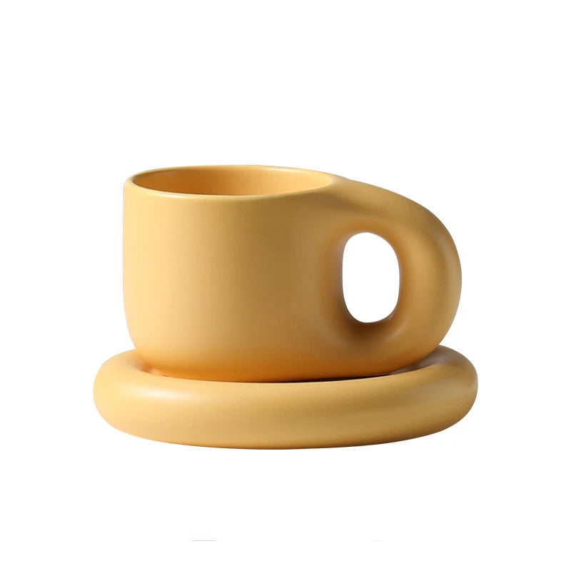 Handmade Chubby Mug Creative Nordic Home Decoration & Oval Plate