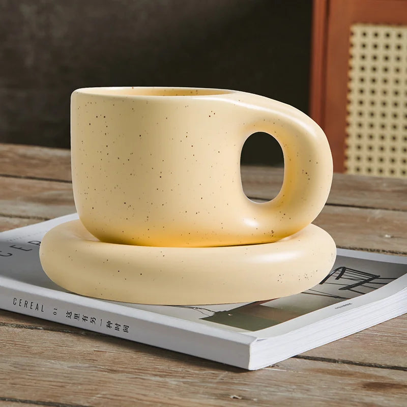 Handmade Chubby Mug Creative Nordic Home Decoration & Oval Plate