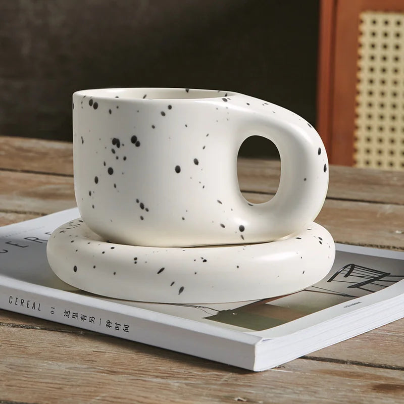 Handmade Chubby Mug Creative Nordic Home Decoration & Oval Plate