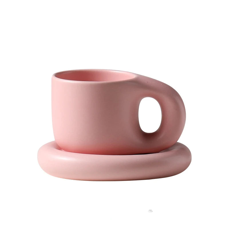 Handmade Chubby Mug Creative Nordic Home Decoration & Oval Plate