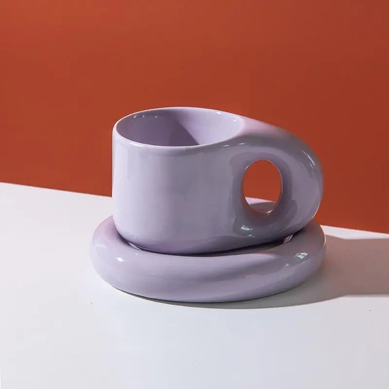 Handmade Chubby Mug Creative Nordic Home Decoration & Oval Plate