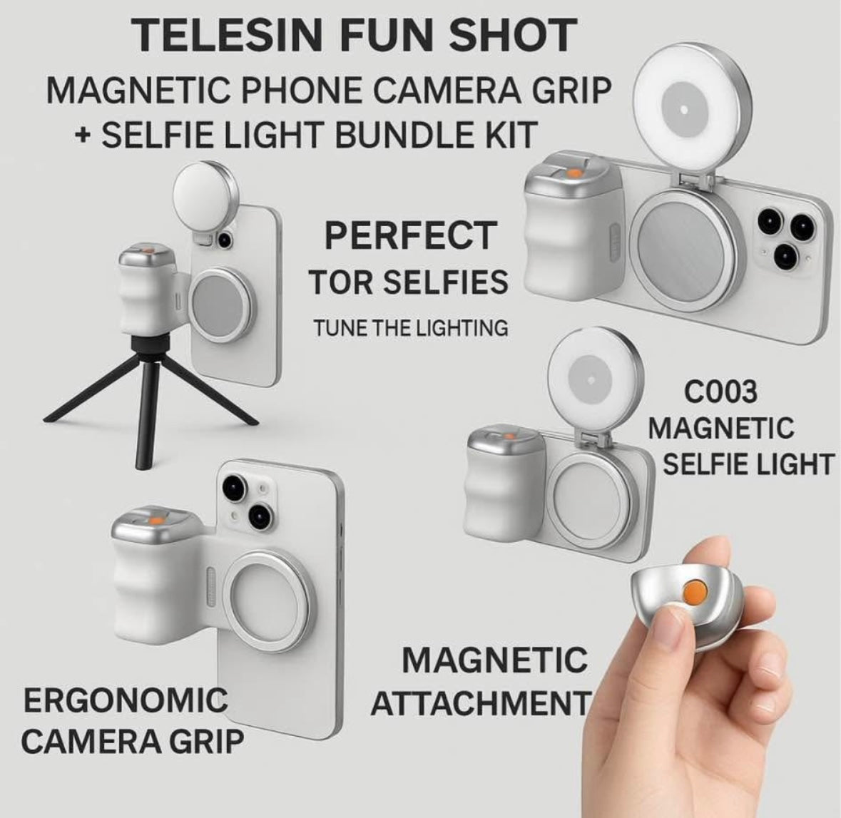 TELESIN Professional Shooting & Lighting Kit- Perfect for Vlogging or Photography