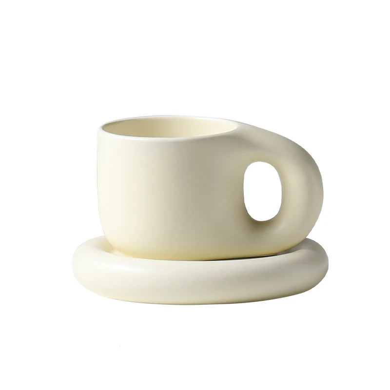 Handmade Chubby Mug Creative Nordic Home Decoration & Oval Plate