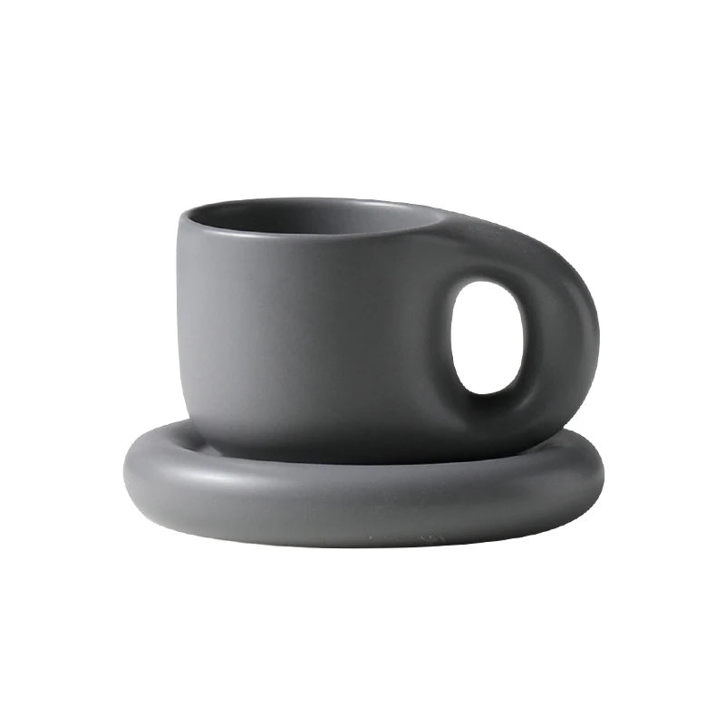 Handmade Chubby Mug Creative Nordic Home Decoration & Oval Plate